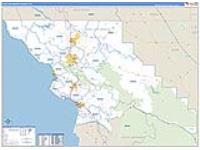 San Luis Obispo, Ca Carrier Route Wall Map